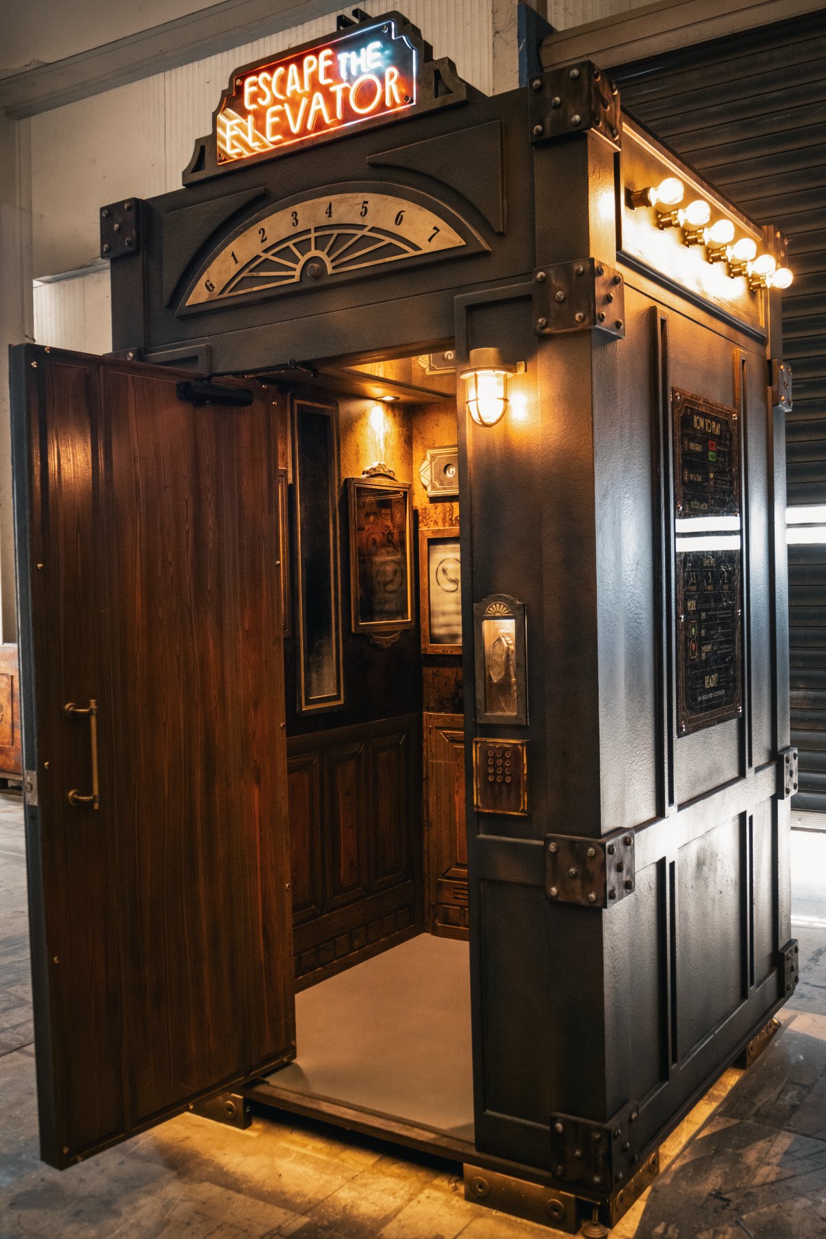 Escape the Elevator unit with its door open